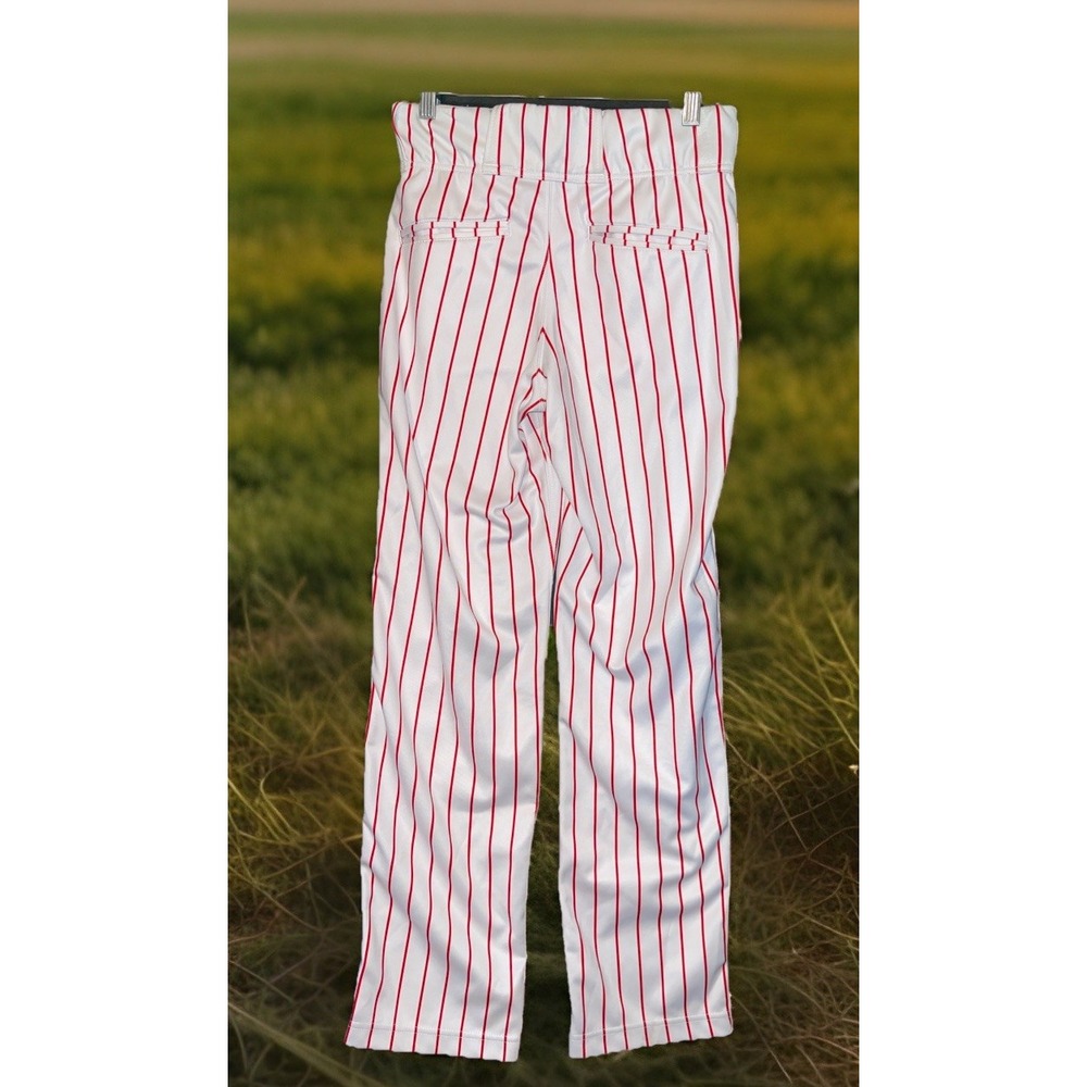 New Balance Baseball Pants Men 28 White Red‎ Stripes Sports - Picture 2 of 8